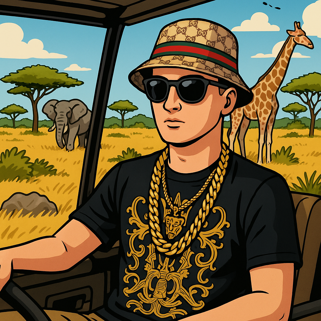 Hustensaft Jüngling auf Safari